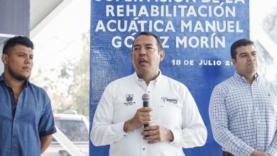 Photo of Supervisa Roberto Cabrera rehabilitación de la Acuática Gómez Morín; tiene 85% de avance